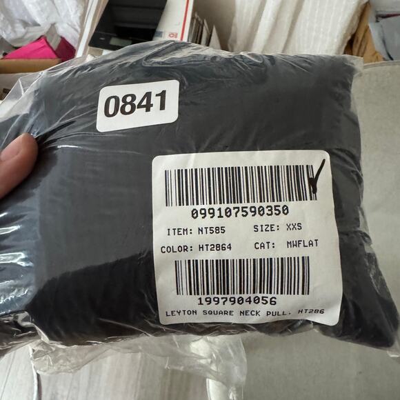 Madewell Soft Wool-Blend Square-Neck Pullover Sweater 2XS Black Blouson Sleeve - Picture 9 of 9